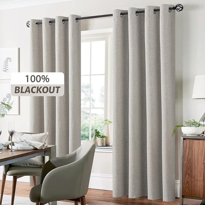 Yakamok Oatmeal Linen Textured Curtains 72 Inches Long - Image 7
