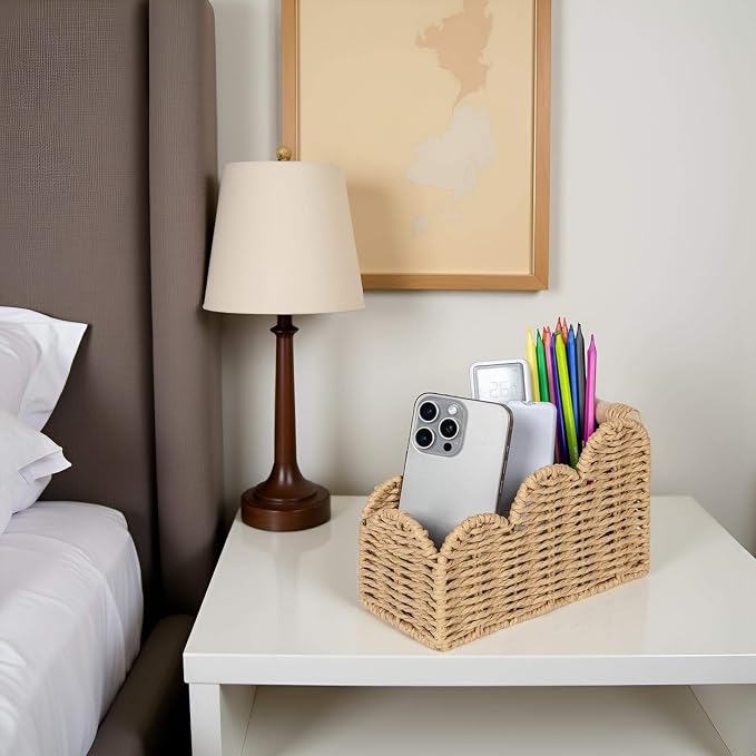 CubesLand Bedside Table Desk Organizer Caddy, Remote Pen&Pencil Holder Cup | - Image 2