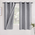 YoungsTex Grey Linen Blackout Curtains 40 Inch Length by YoungsTex