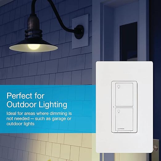 Lutron Caseta Original Smart Switch (Lutron Smart Hub Required), for LED Lights and Fans, 6 Amp, Single-Pole/3-Way, Neutral Required, PD-6ANS-LA-8-Pack, Light Almond, 8 Pack