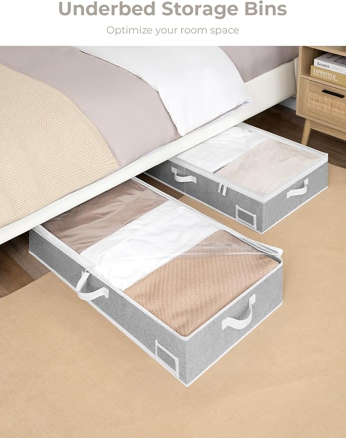 StorageWorks 6 Inch Low Profile Under Bed Storage Containers - Image 5