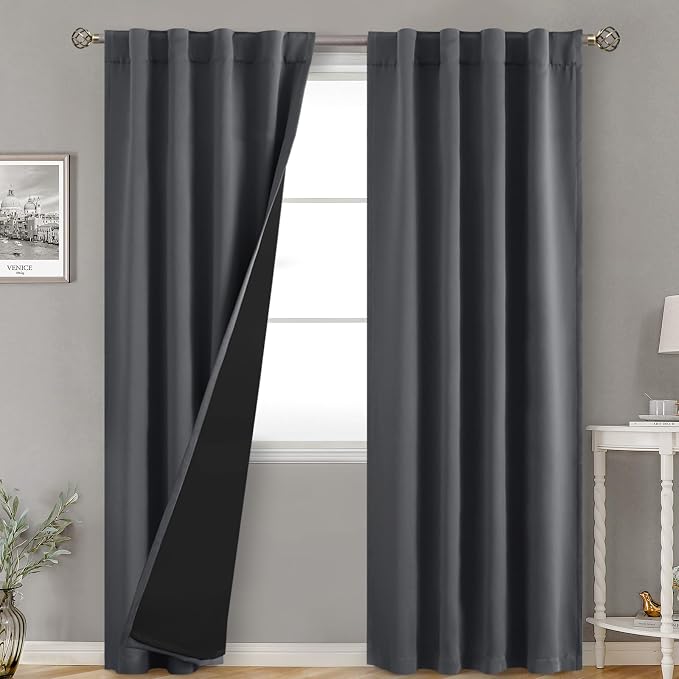 BGment Dark Grey 100% Blackout Curtains by BGment