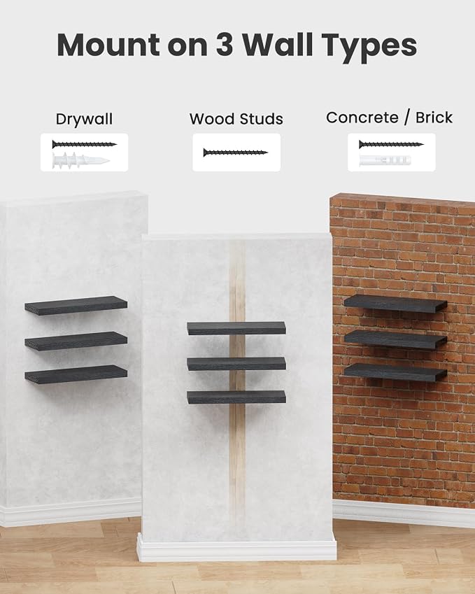Amada 15.7" Floating Shelves for Wall Decor & Storage, Living Room, 22 lbs - Image 7
