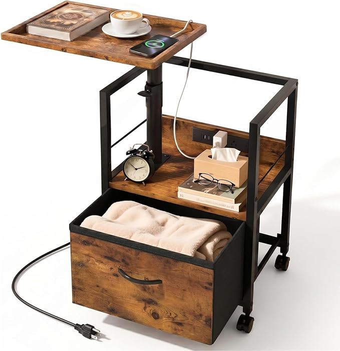 Faesun Swivel Lift Top Nightstand by Faesun