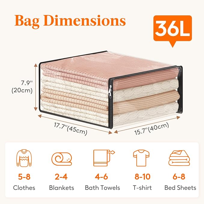 Lifewit 36L Clear Sheet Storage Bags - Image 2