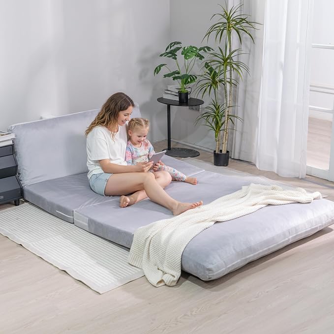 Cvortll 4-in-1 Folding Sofa Bed, Memory Foam Bean Bag Chair, Large Convertible - Image 4