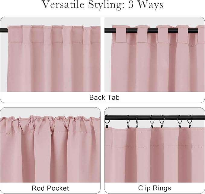 PONY DANCE Blush Pink Blackout Curtains - Image 5