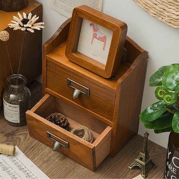 Floating Nightstand Shelf with Drawer Rustic Wood Floating Wall Drawers Bedside - Image 6