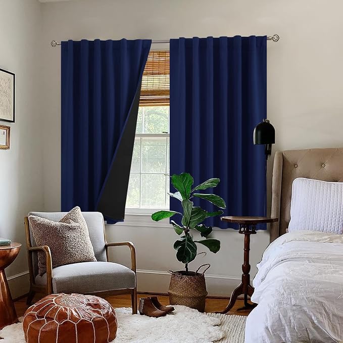 BGment Navy Blue 100% Blackout Curtains 45 Inches Long - Image 9