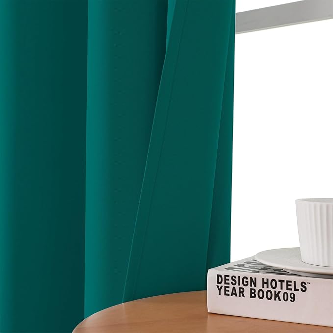 CUCRAF Turquoise Blackout Curtains 96 inch Length 2 Panels Set, Room Darkening - Image 7