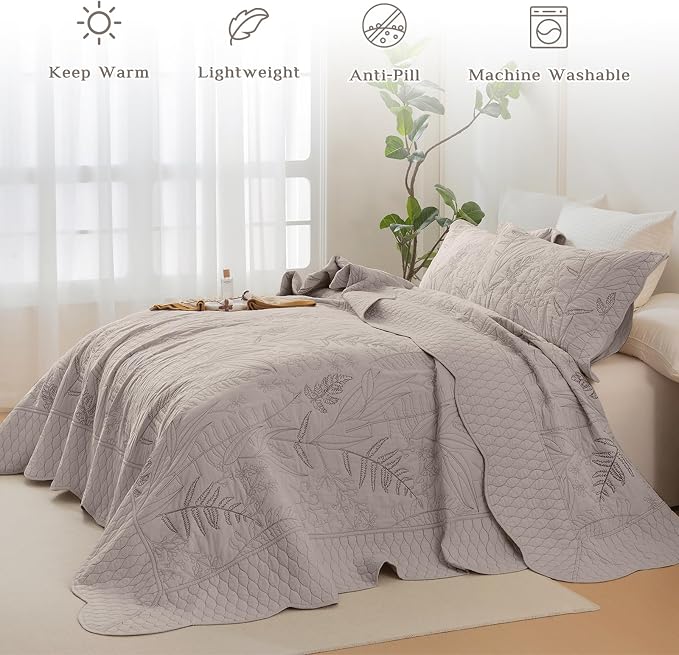 CozyTide Oversized King Bedspread 118"x106", Pre-Washed Cotton Oversized King - Image 2