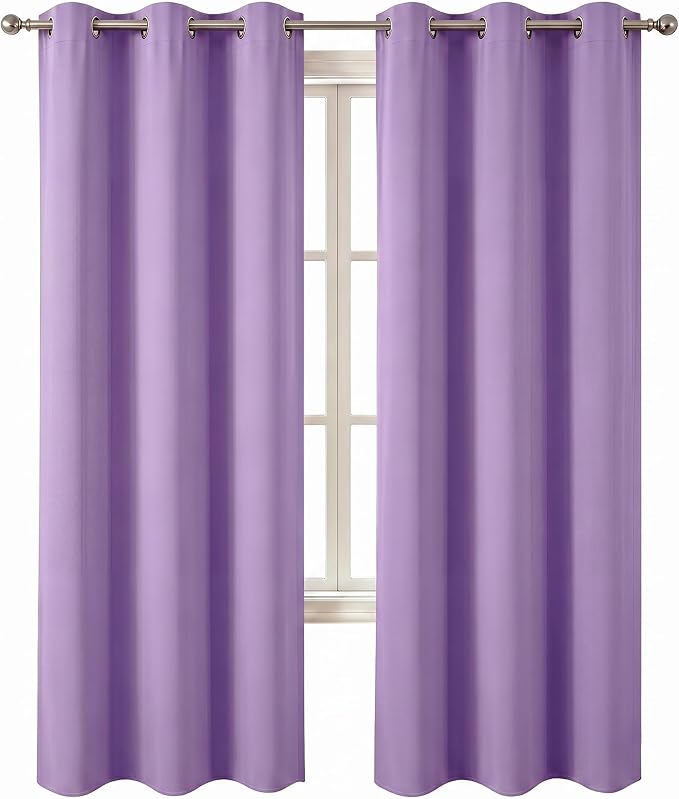 Diraysid Lavender Grommet Blackout Curtains - Image 2
