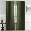 Olive Dark Green Curtains 92 Length 2 Panels, 52 by 92 Inches Long by DUALIFE