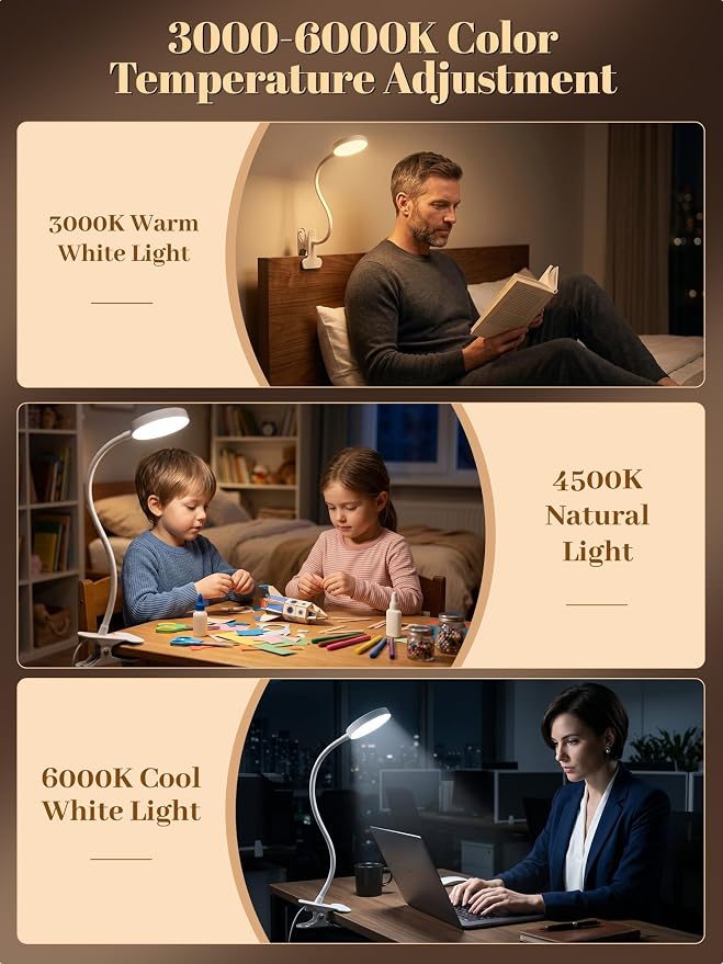Clip on Light, 10 Colors RGB Desk Lamp - Image 2