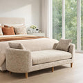 77.2" Oversized Chaise Lounge, Curved Soft End of Bed Bench by Aortzio