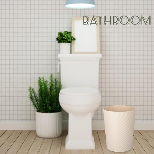 UUJOLY Plastic Small Bathroom Trash Can Wastebasket Garbage Can, Laundry Room - Image 3
