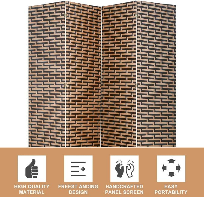 Room Dividers and Folding Privacy Screens 4 Panel 6 ft Foldable Portable Room - Image 2
