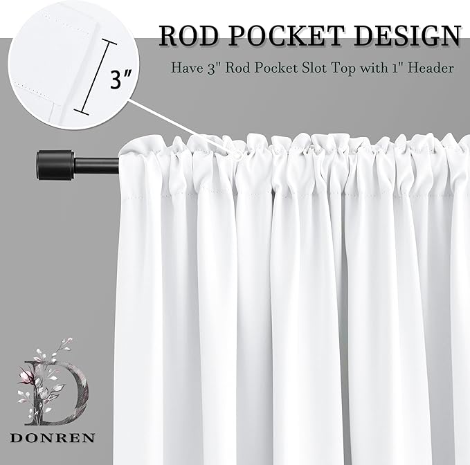 Pure White Room Darkening Curtains - Image 2