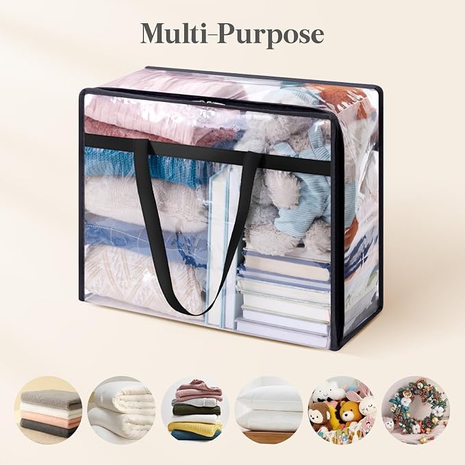 Lifewit 8 Pack Clear Clothes Storage Bags, 45L Plastic Blanket Storage Bag - Image 5