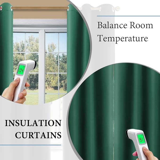 Diraysid Green Grommet Blackout Curtains - Image 5