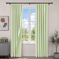 Etherealveil Pastel Green Pinch Pleated Blackout Curtains 2 Panels 40"x84" | by Etherealveil