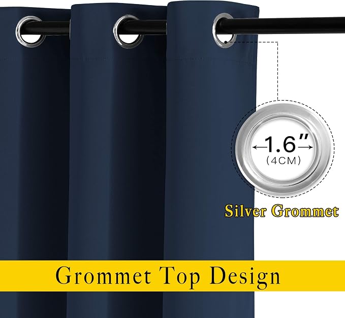 NICETOWN Navy Blue Blackout Curtains - Image 2