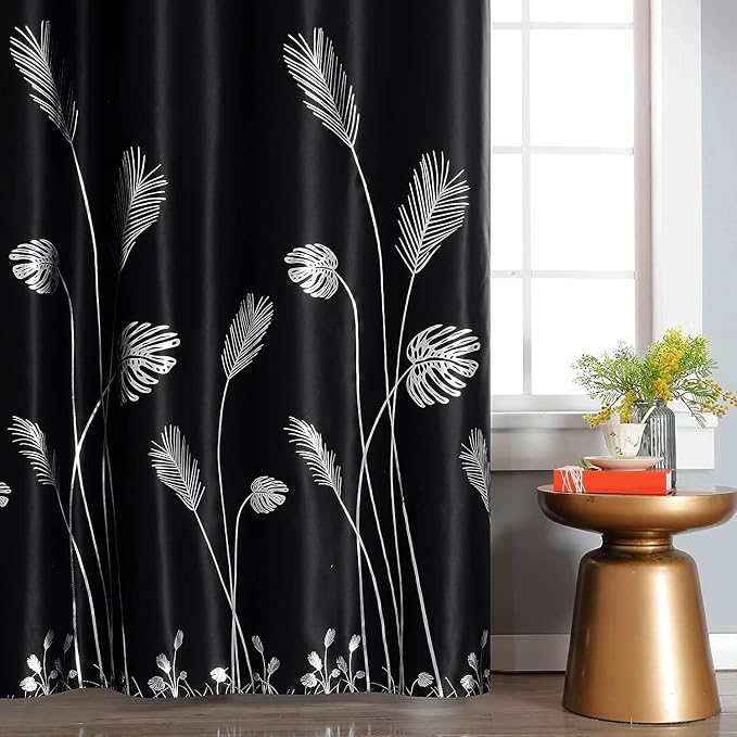Blackout Curtains 84 Inch 2 Panels Room Divider Thermal Insulated Palm Tree - Image 2