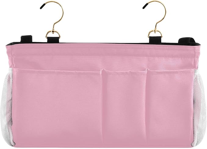 DOMIKING Pink Bedside Caddy for Dorm Bed Recliner Armrest Organizer - Image 2