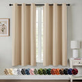 MIULEE Blackout Curtains for Bedroom 2 Panel 40x45 Inch Long Biscotti Beige | by MIULEE