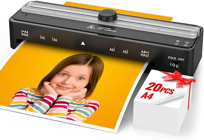 Kejector Laminator Machine, 9 Inch with 20 A4 Sheets Thermal and Cold Lamination Built in Cutter Quick Warm Up for Home Office School