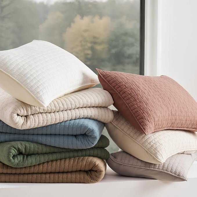 Cross Stitch Pre-Washed Cotton Quilt Bedding Set King Size, Oversized 3 Pieces - Image 6