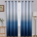 SimpleHome Ombre Gradient Blue White to Gray Curtains by SimpleHome