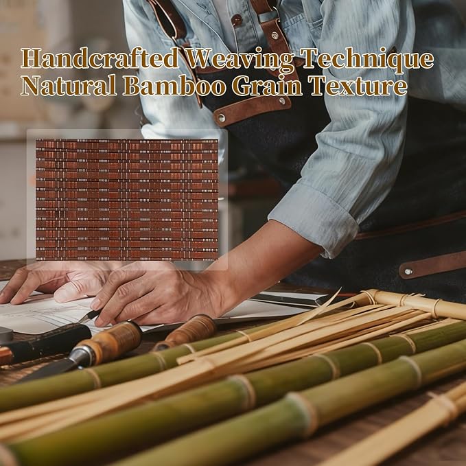 Bamboo Room Divider 3 Panel 47" H, 360°Rotating Feet Privacy Screen, Portable - Image 5