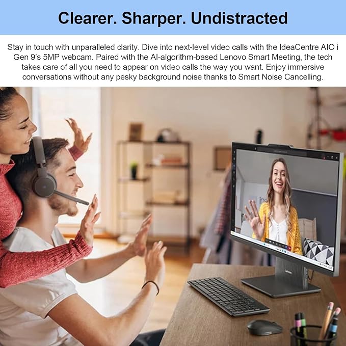 Lenovo 2024 IdeaCentre I Business All-in-One, 27" FHD Touchscreen 100Hz, Intel Core i5-13420H, 32GB DDR5 RAM, 2TB SSD, Wireless Charging Base, Wireless KB & Mouse, Wi-Fi 6, Windows 11 Pro, Grey