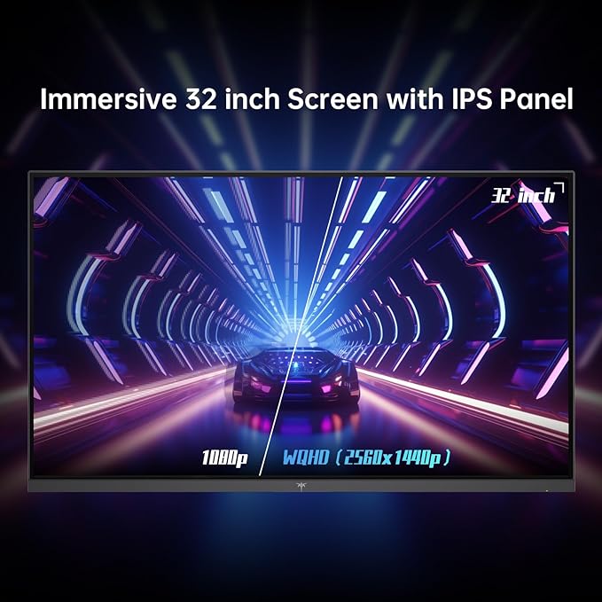 KTC 32 Inch 2K Monitor, 1440P IPS Computer Monitor, 100Hz 120Hz Frameless QHD PC Monitor for Office & Gaming, Eye Care, G-Sync/FreeSync, 109% sRGB, HDR, HDMI/DP, Tilt Adjustable, VESA, H32T13