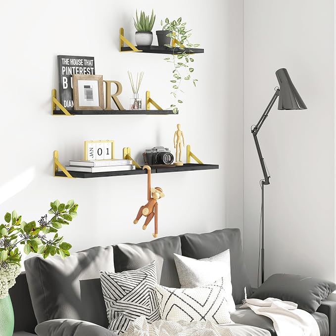 YGEOMER 4 Different Sizes Floating Shelves - Image 6