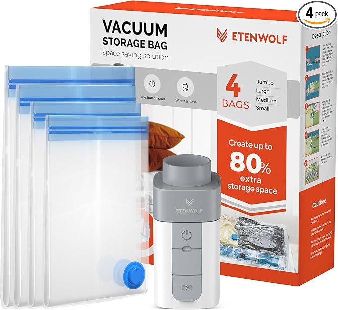 ETENWOLF 4 Combo Vacuum Storage Bags by ETENWOLF