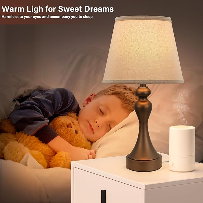 Touch Lamps for Nightstand, 3 Way Dimmable Bedside Lamps - Image 5