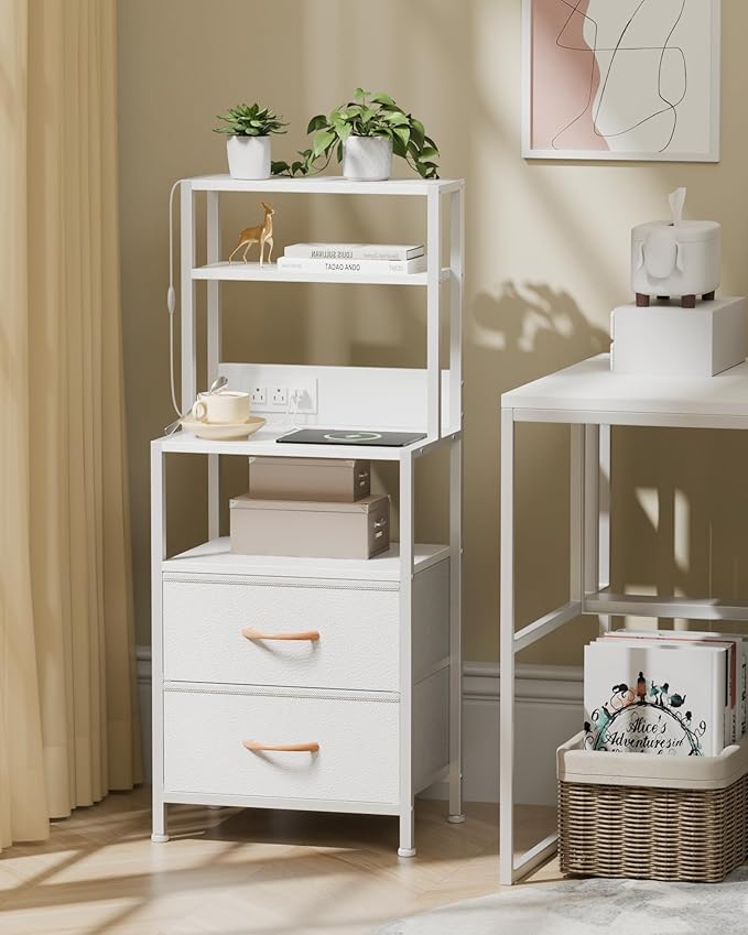White Nightstand, Tall Night Stand - Image 2