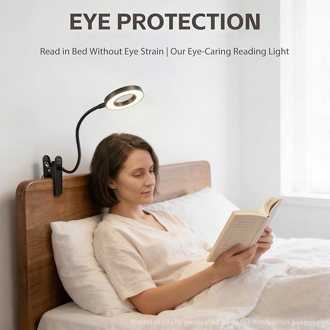 Sunny Power LED Clip On Book Light Eye-Care Bedside Reading Light - Image 2