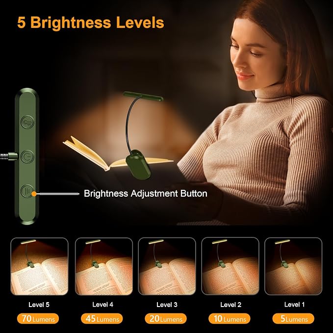 Gritin Rechargeable Book Light for Reading in Bed - Image 2