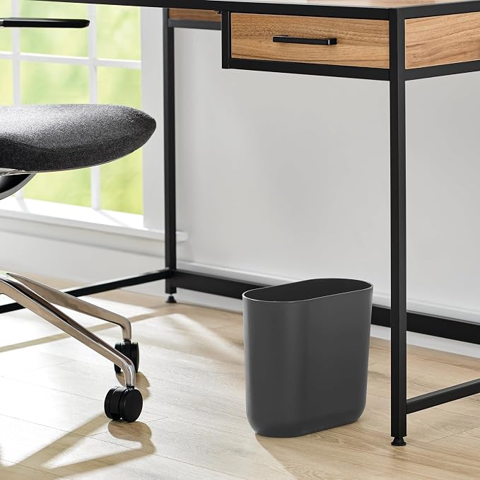 iDesign Small Slim Plastic Bathroom Trash Can - Image 3