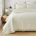 Brandream Luxury Cotton Quilt Set King Size Heirloom Quality Ruffled Edge by Brandream