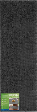 Dog Door Mat for Muddy Paws, 72" x 24" Chenille Absorbent Front Door Mat Inside, Large Runner Mud Mat for Dogs, Machine Washable Non Slip Outdoor Indoor Entrance Doormats, Grey