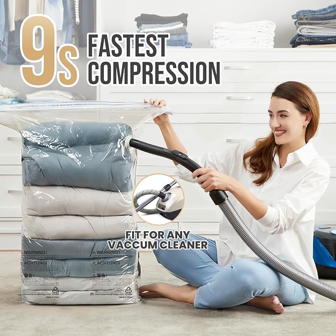 TAILI 10 Pack Cube Vacuum Storage Bags, Jumbo Size, Comforters, Space Saver No - Image 4