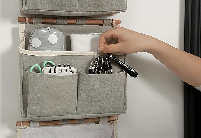 2 Pack Wall Organizer Hanging Basket Wall Storage Bag - Image 2