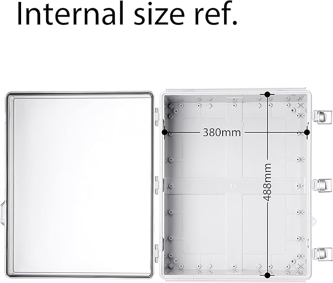 Gratury Junction Box, IP67 Waterproof Plastic Enclosure for Electrical Project, Hinged Grey Cover, Includes Mounting Plate and Wall Bracket (Transparent Cover, 20"×16.1"×7.9")