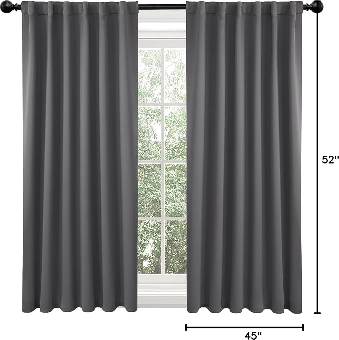 Deconovo Blackout Curtains for Bedroom, Living Room Curtains 45 Inches Long | - Image 10