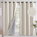 YoungsTex Linen Farmhouse Blackout Curtains 63 Inch Length 2 Panels Set | by YoungsTex