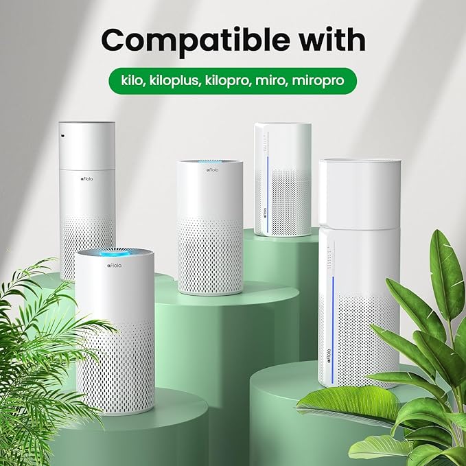 Afloia Washable & Removable Pet Replacement Filter, 360° 3-Stage Filtration, Compatible with Kilo/KILOPRO/MIRO/MIROPRO Air Purifiers